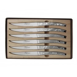 COFFRET 6 COUTEAUX LE THIERS INOX DECOR NATURA