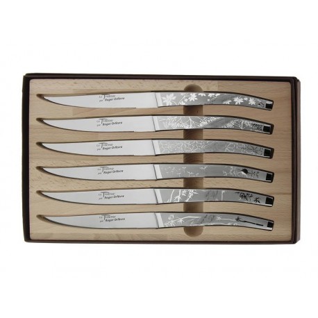 COFFRET 6 COUTEAUX LE THIERS INOX DECOR NATURA