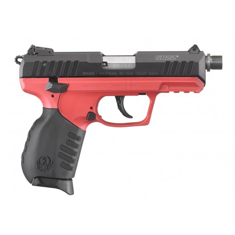 PIST RUGER SR22PB .22LR 3.5" 10+1 POIGNEE CADRE ROUGE TITANIUM CERAKOTE