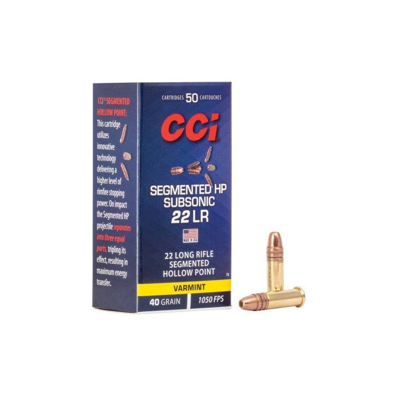 cci SEGMENTED HP 40GR SUB-SONIC cal.22 Lr 22lr boite 50