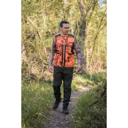 GILET treeland CAMOUFLAGE ORANGE t254