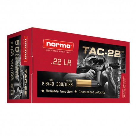 Norma cartouche tac 22lr 22 lr boite de 50